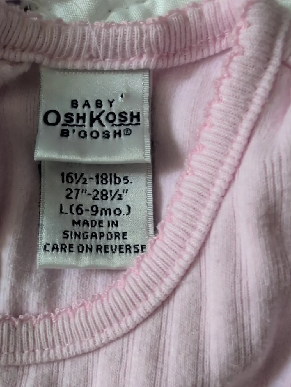 Vintage Oshkosh Bgosh Girls Pink Romper Baby 6-9 Months